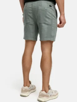 Indicode Herren Shorts Leinen - INPop in taupe beige