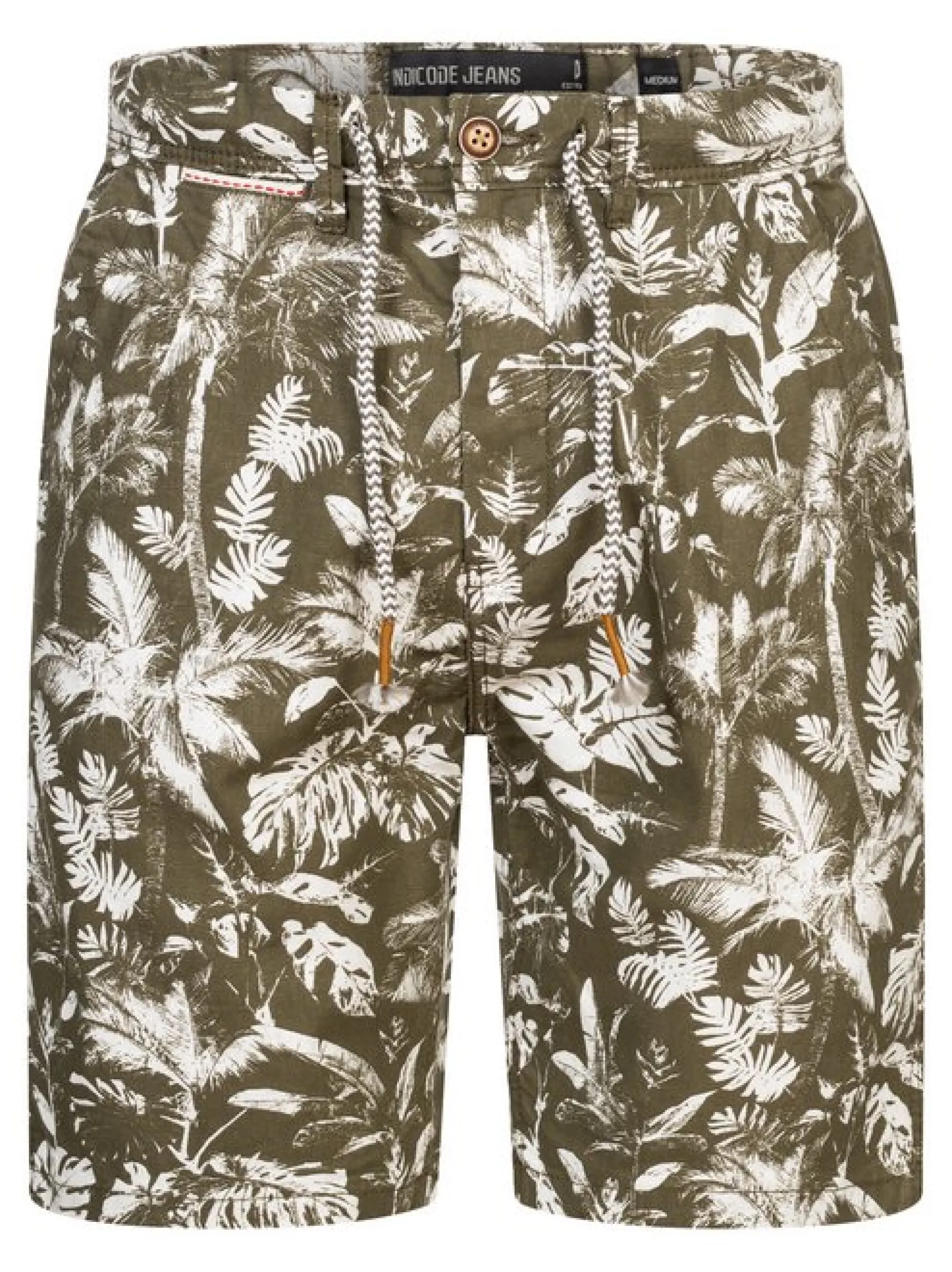 Indicode Herren Shorts Leinen - Brayan in khaki