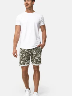Indicode Herren Shorts Leinen - Brayan in khaki