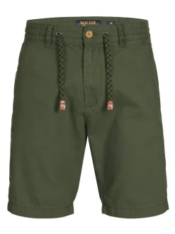 Indicode Herren Shorts Leinen - Bowmanville in khaki