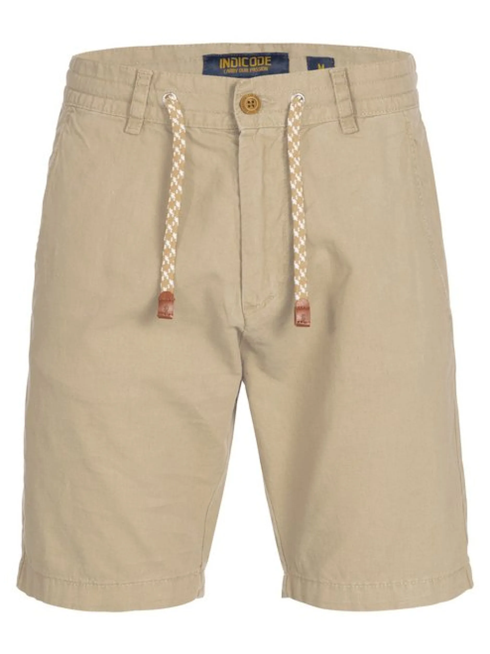 Indicode Herren Shorts Leinen - Bowmanville in beige sand