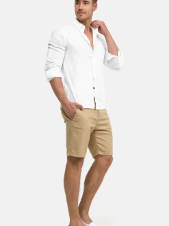 Indicode Herren Shorts Leinen - Bowmanville in beige sand