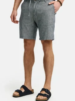 Indicode Herren Shorts Leinen - INErwil in marine