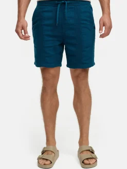 Indicode Herren Shorts Leinen - INPop in aqua blau