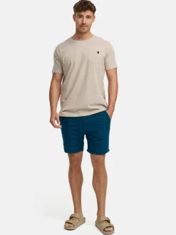Indicode Herren Shorts Leinen - INPop in aqua blau