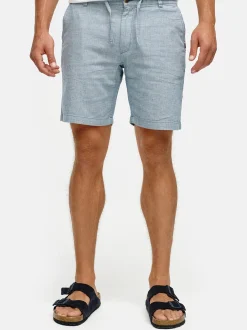 Indicode Herren Shorts Leinen - INErwil in blau