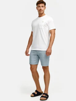 Indicode Herren Shorts Leinen - INErwil in blau