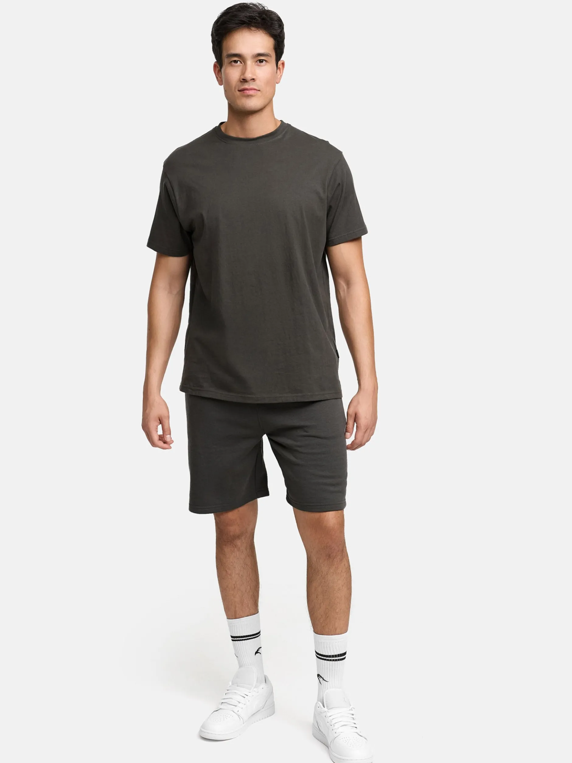 Indicode Herren Shorts & Shirt Set - Comfy in anthrazit