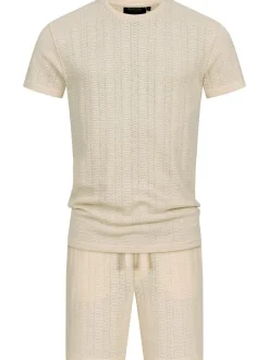 Indicode Herren Shorts & Shirt Set - INGelo in beige taupe