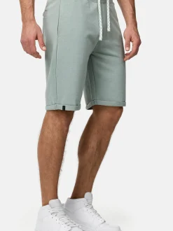 Indicode Herren Shorts Sweat - Aldrich in grün beige