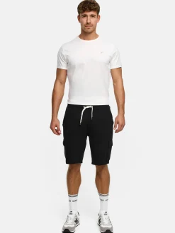 Indicode Herren Shorts Sweat - White Rock in schwarz