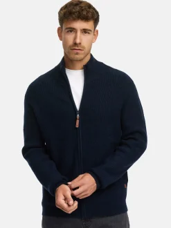 Indicode Herren Strickjacke - INPeace Cardigan in blau