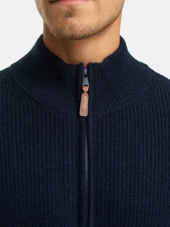 Indicode Herren Strickjacke - INPeace Cardigan in blau