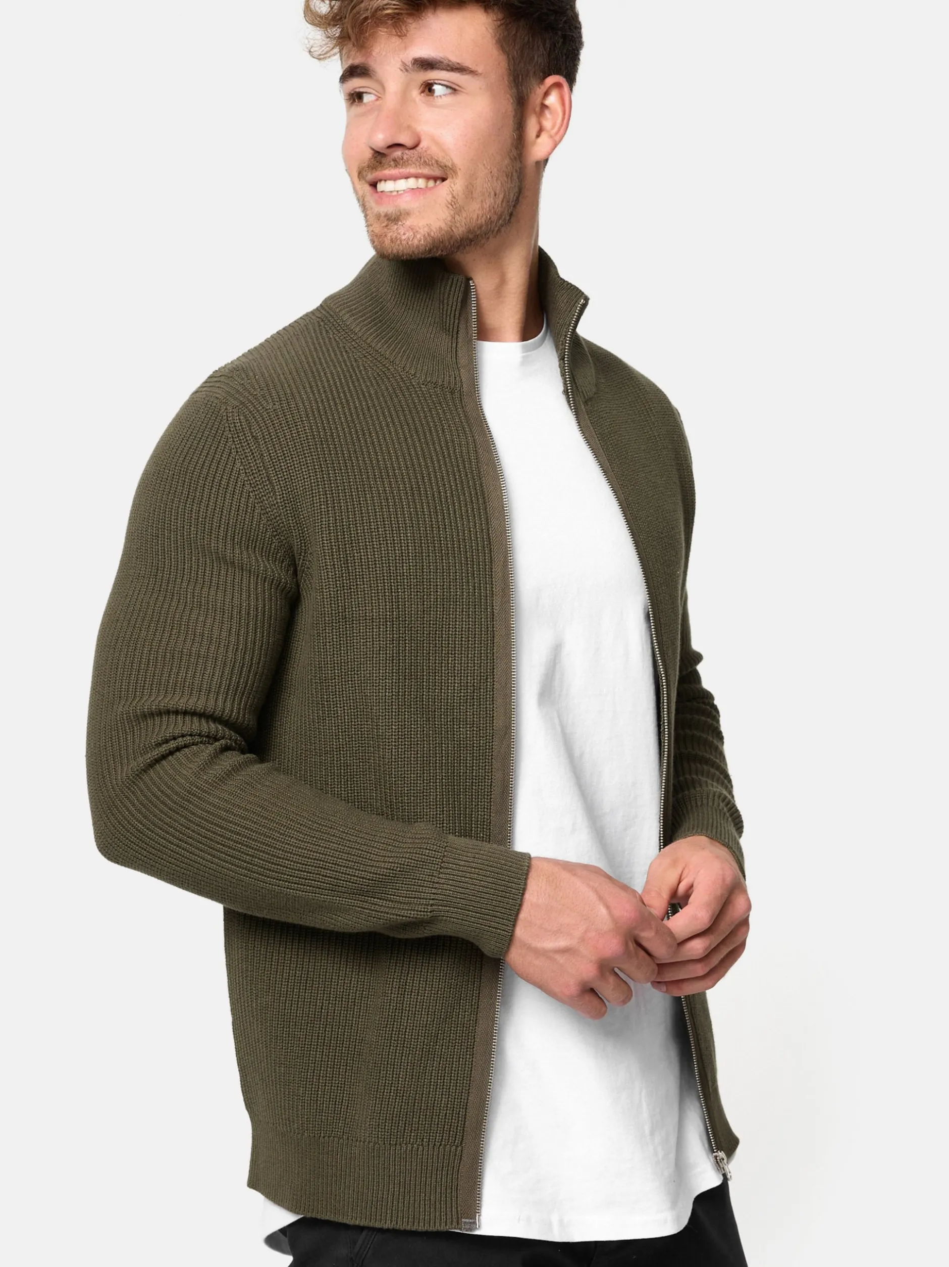 Indicode Herren Strickjacke - Dodson in khaki
