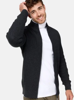 Indicode Herren Strickjacke - INLayton in anthrazit
