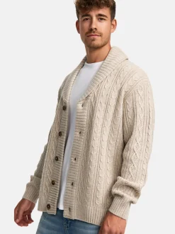 Indicode Herren Strickjacke - INIlterly in beige taupe