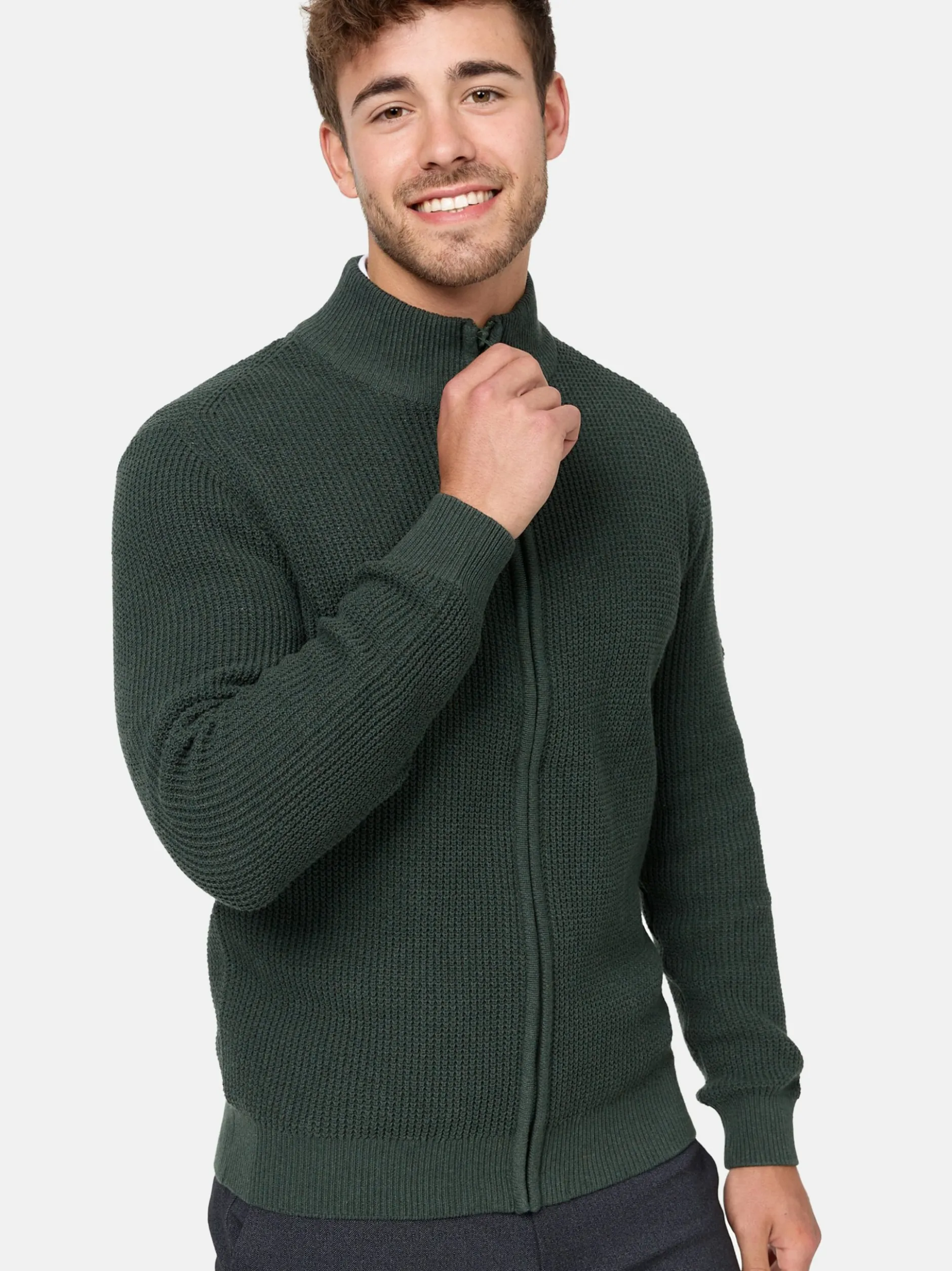 Indicode Herren Strickjacke - INLayton in khaki