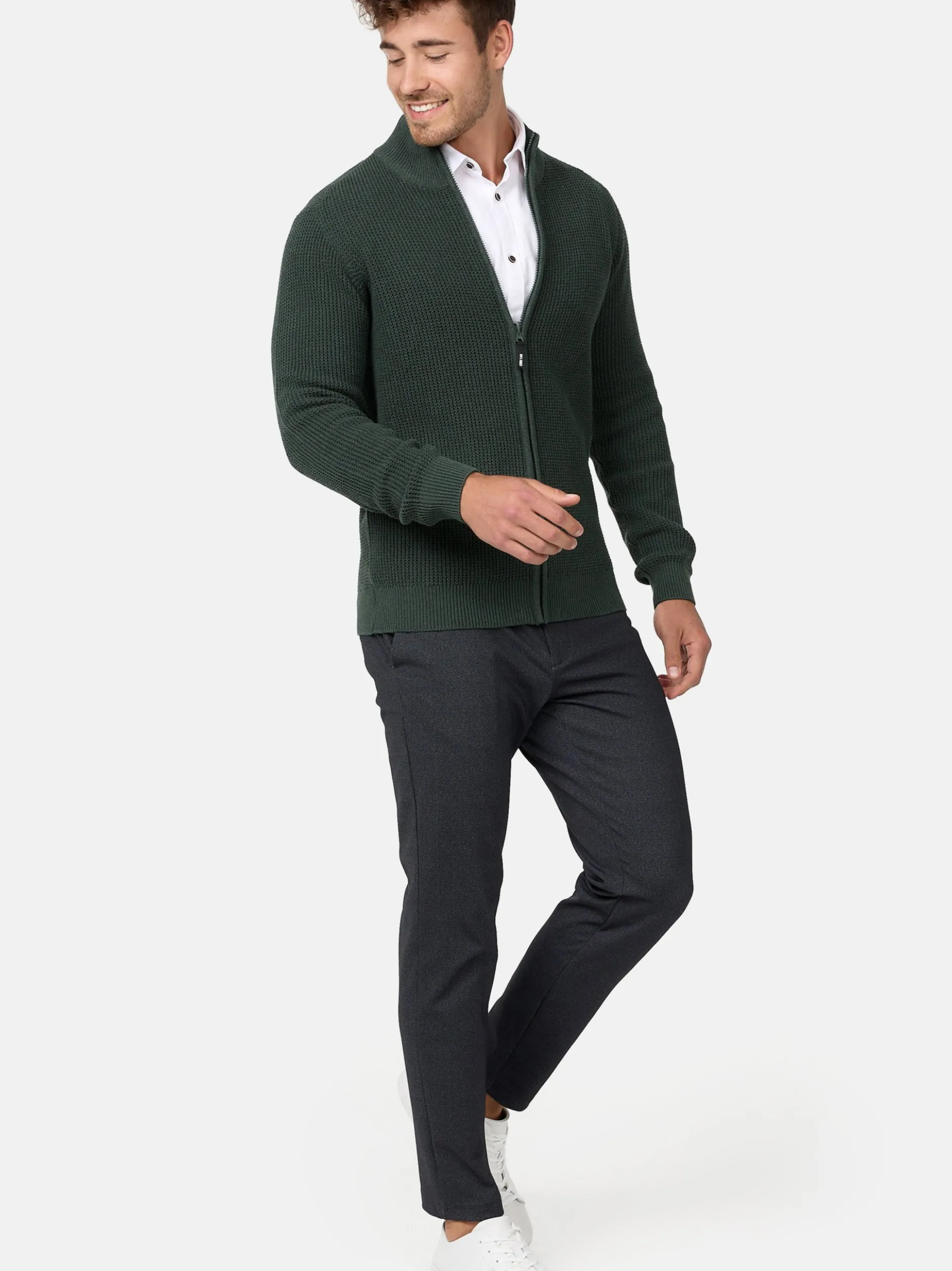 Indicode Herren Strickjacke - INLayton in khaki