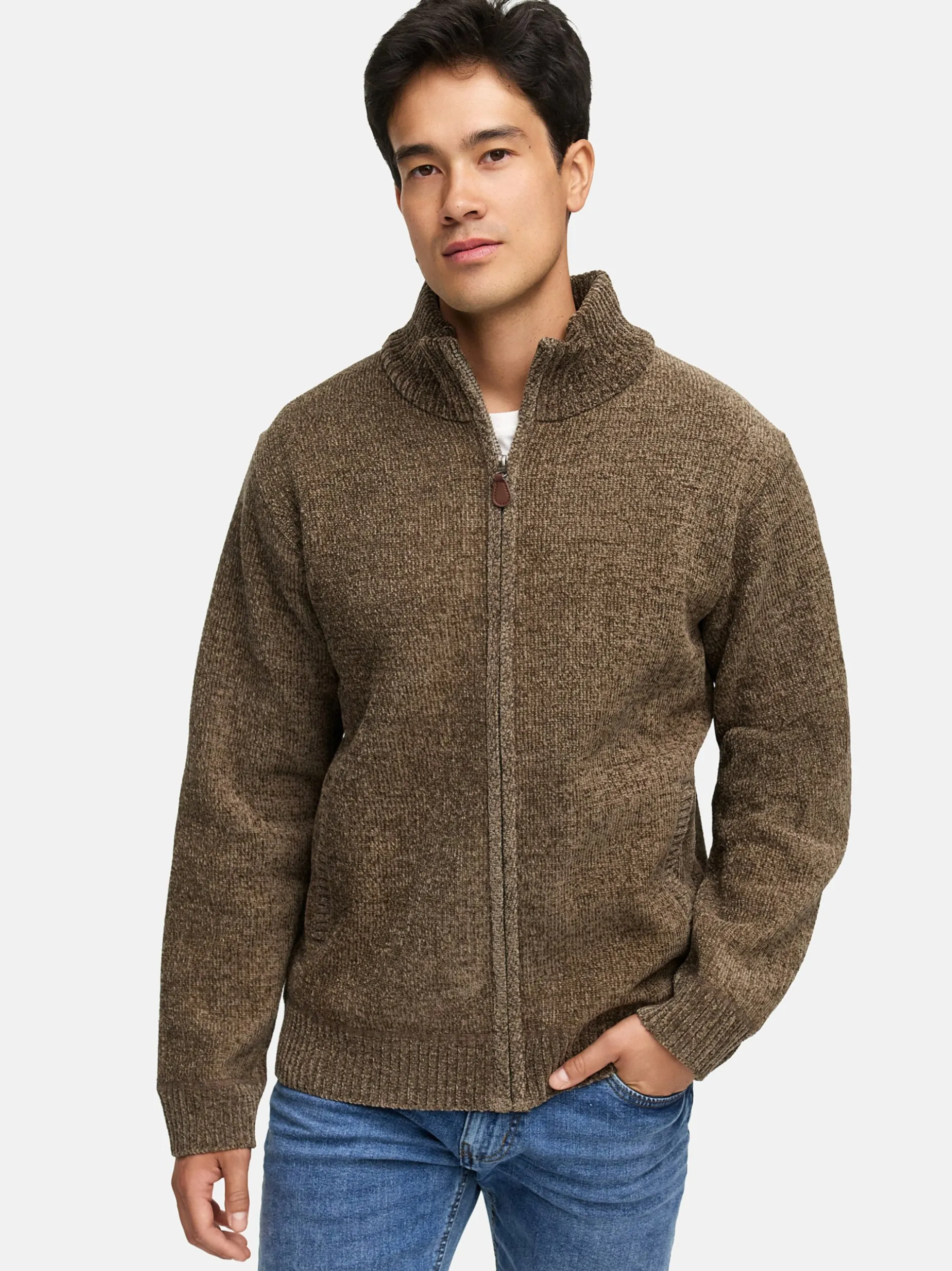 Indicode Herren Strickjacke - INFilion in braun
