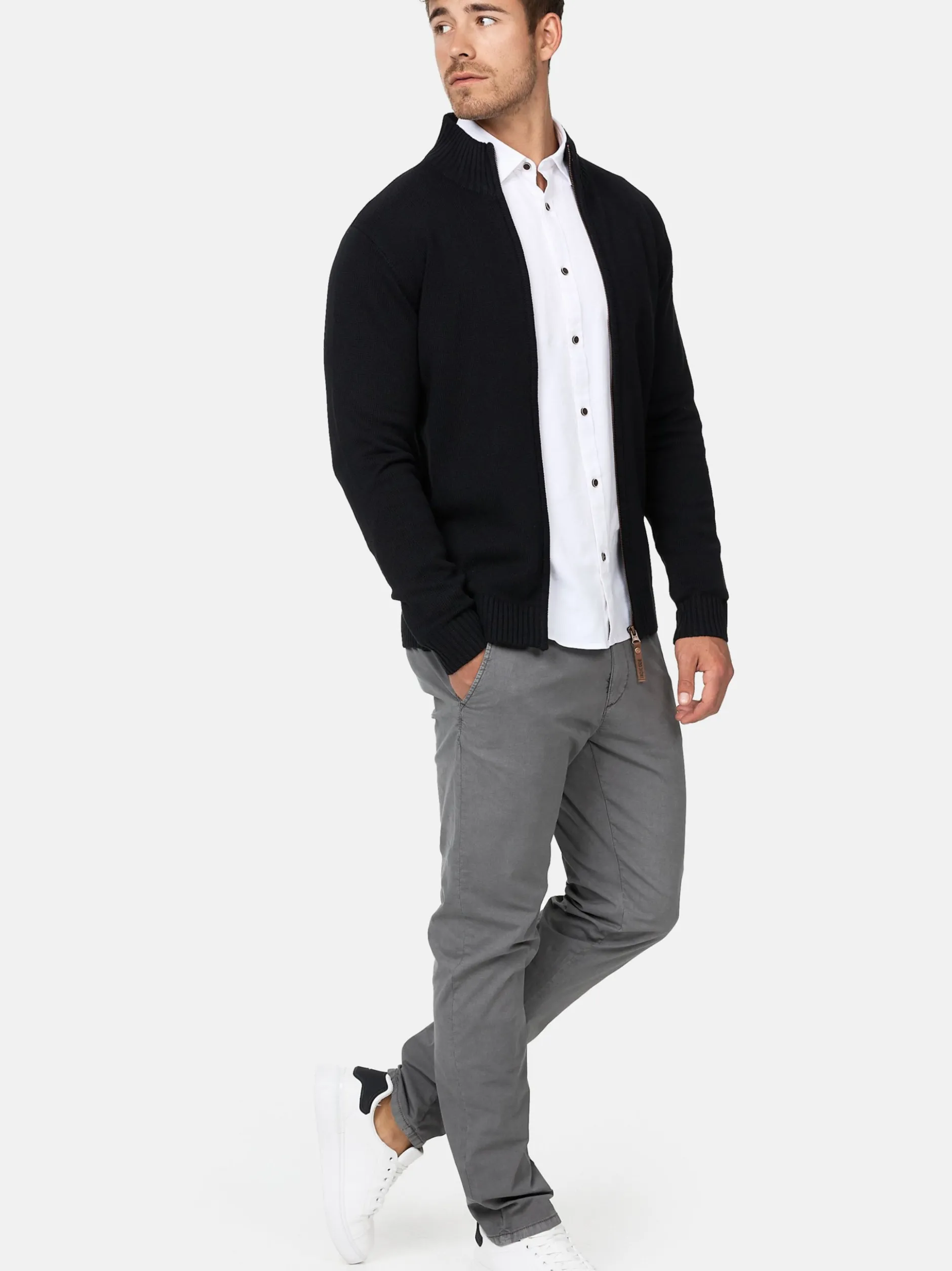Indicode Herren Strickjacke - INLut in schwarz