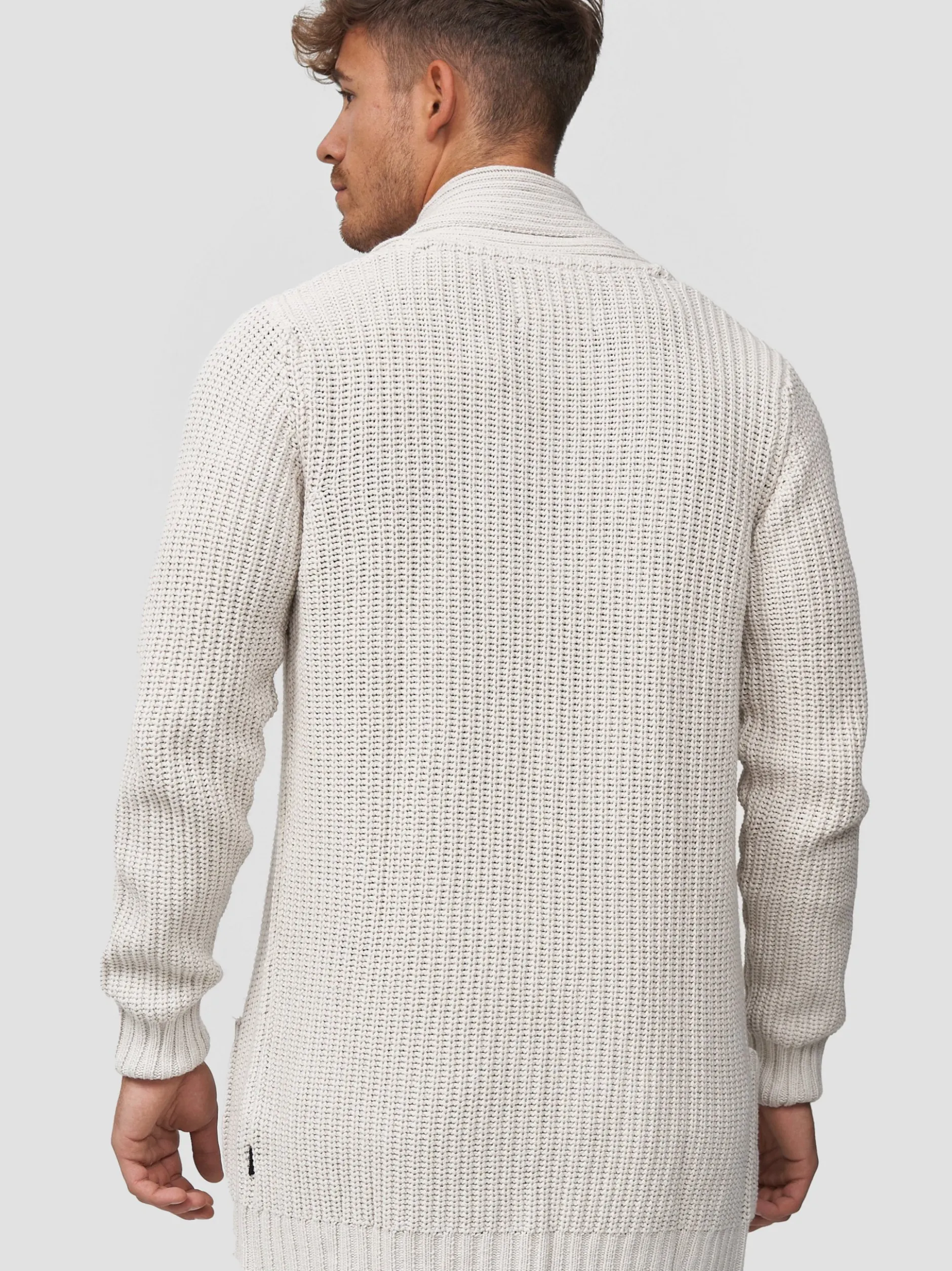 Indicode Herren Strickjacke - Anaheim in beige sand