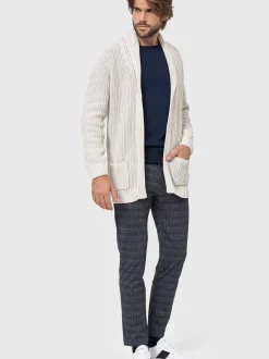 Indicode Herren Strickjacke - Anaheim in beige sand