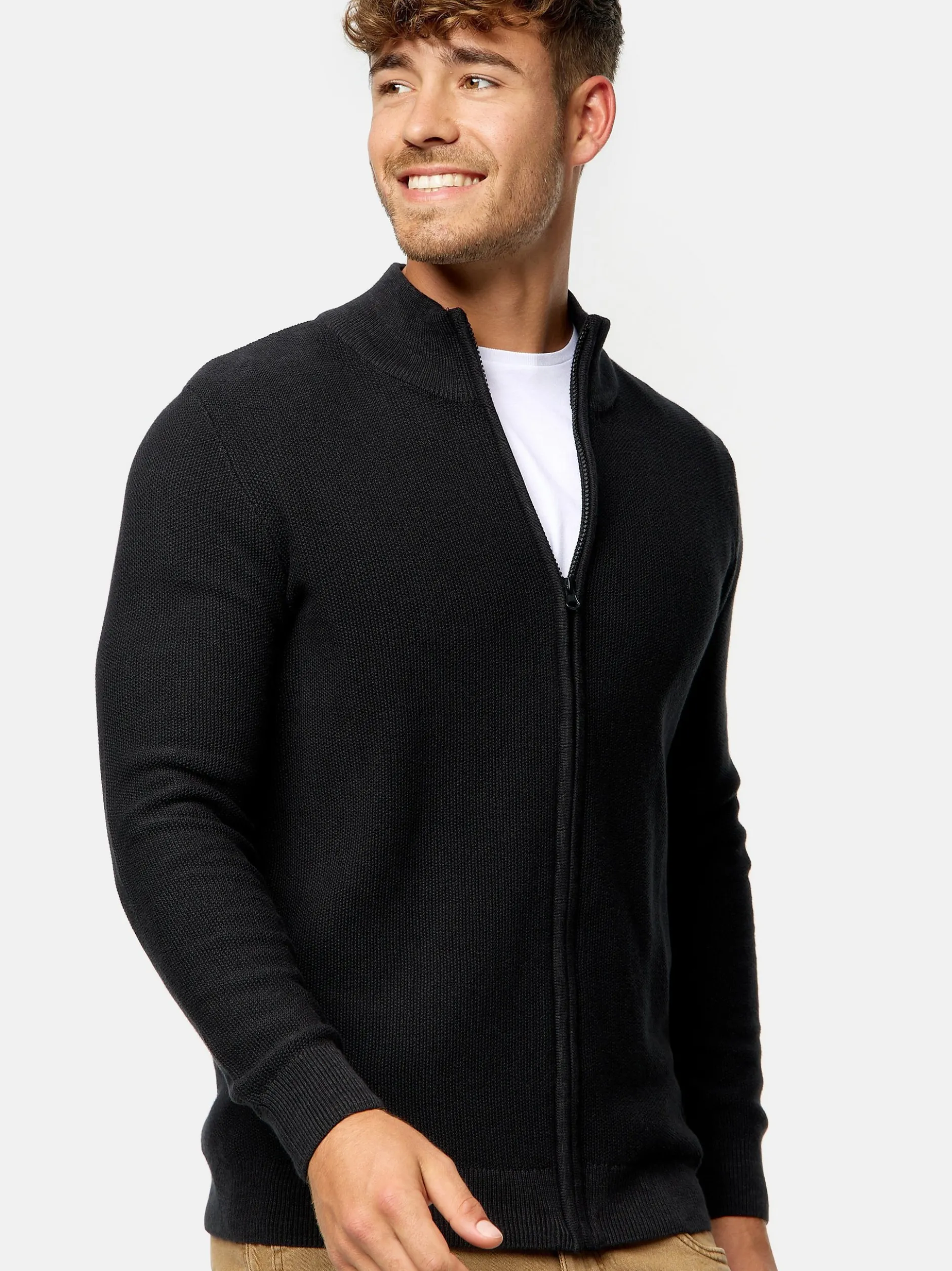 Indicode Herren Strickjacke - INWestmoon in schwarz