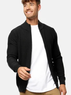 Indicode Herren Strickjacke - INWestmoon in schwarz