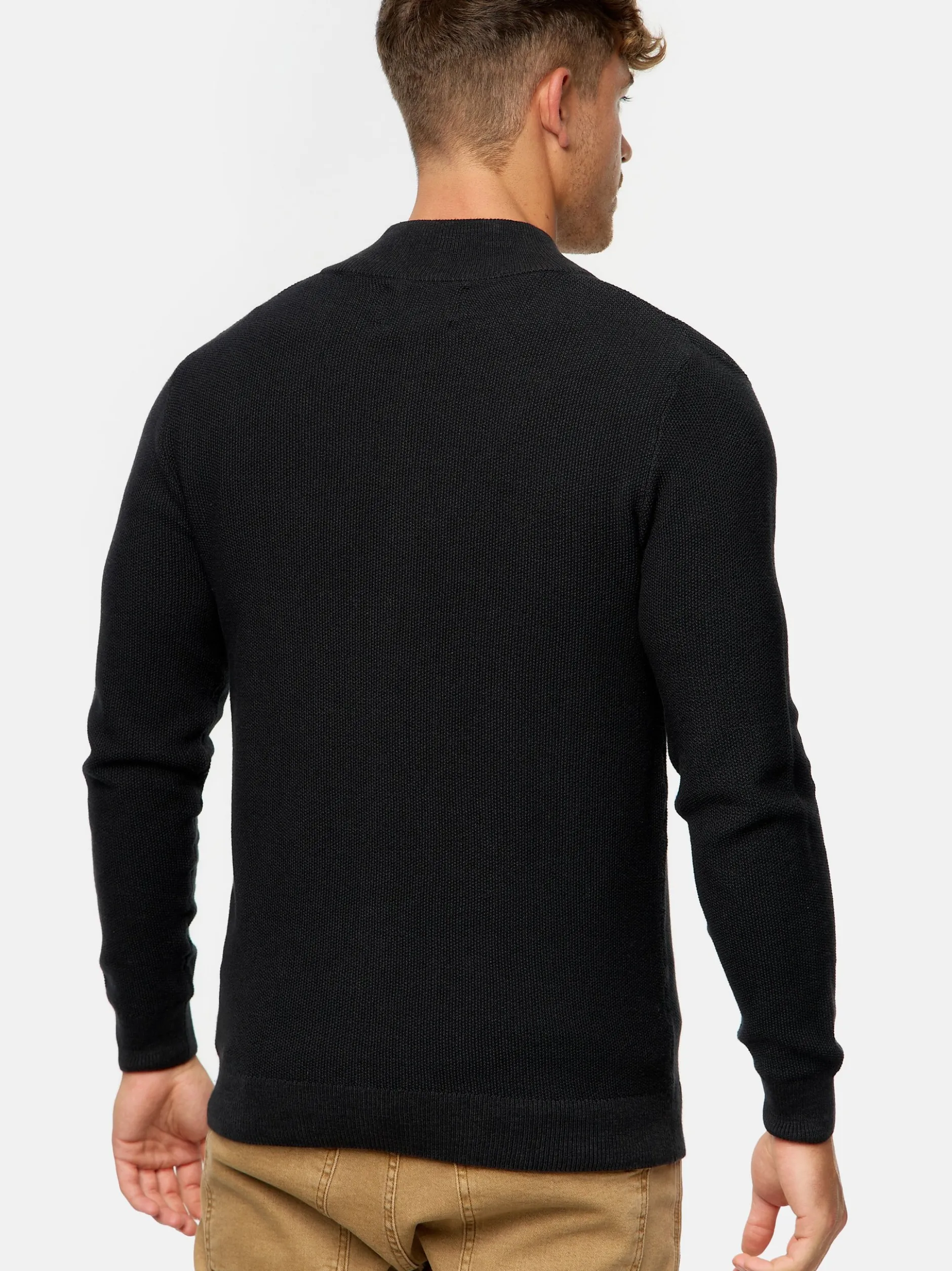 Indicode Herren Strickjacke - INWestmoon in schwarz