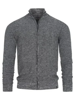 Indicode Herren Strickjacke - INWestmoon in anthrazit