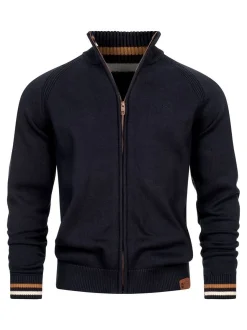 Indicode Herren Strickjacke - INArutemia in blau marine