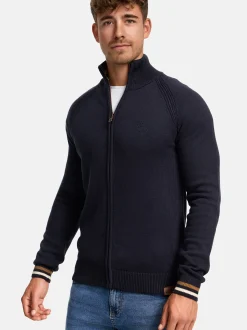 Indicode Herren Strickjacke - INArutemia in blau marine
