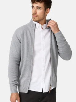 Indicode Herren Strickjacke - INLut in hellgrau