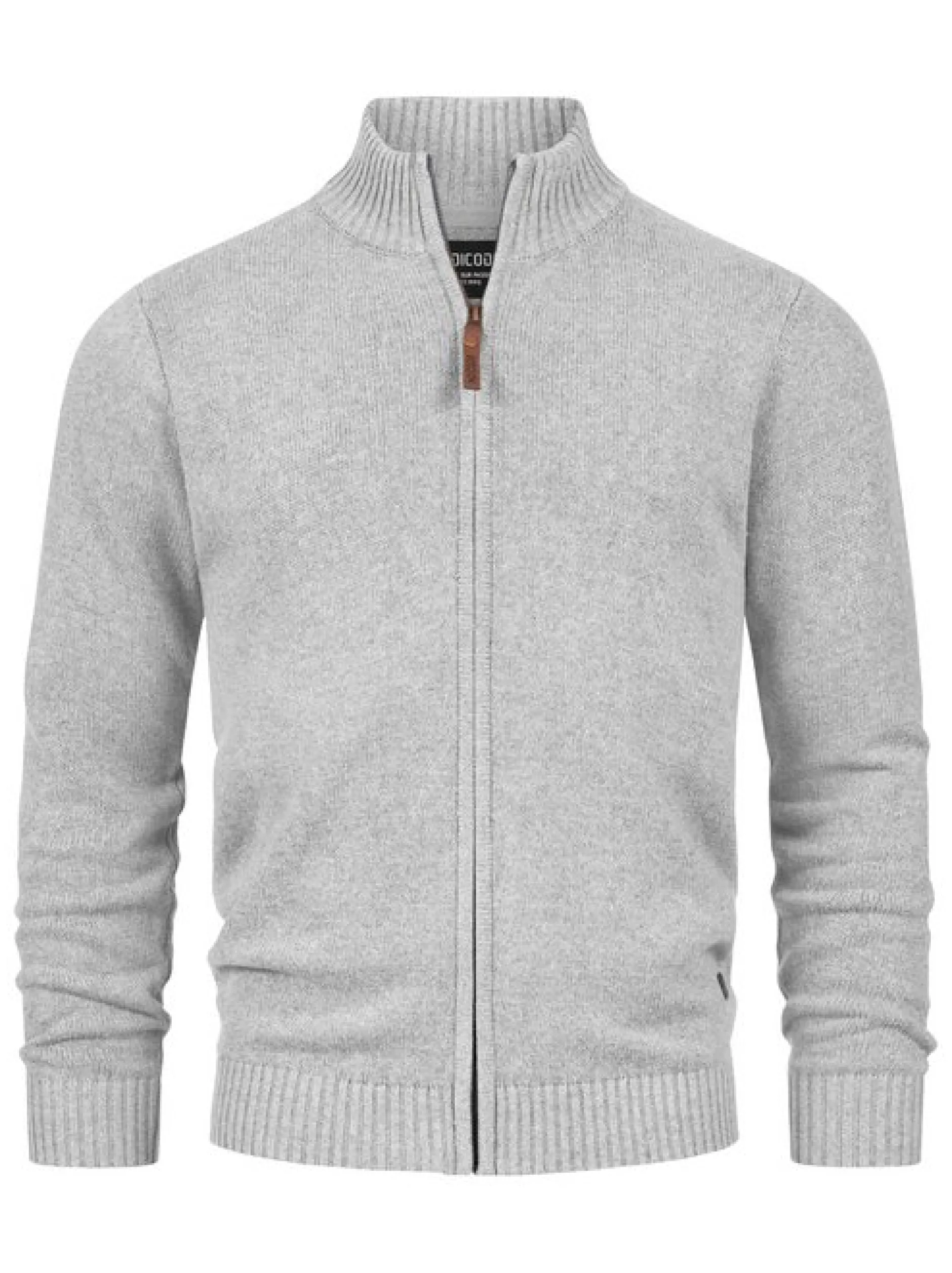 Indicode Herren Strickjacke - INLut in hellgrau