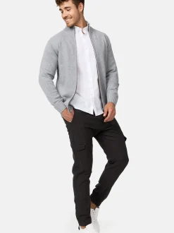 Indicode Herren Strickjacke - INLut in hellgrau