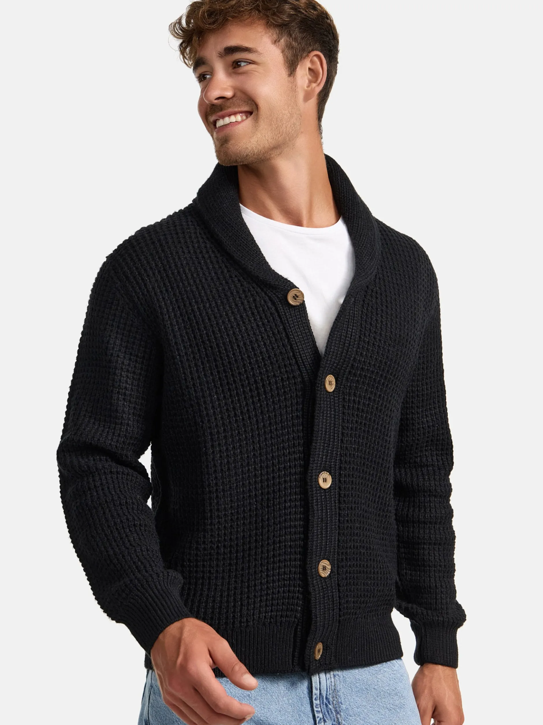 Indicode Herren Strickjacke - INBrandox in schwarz
