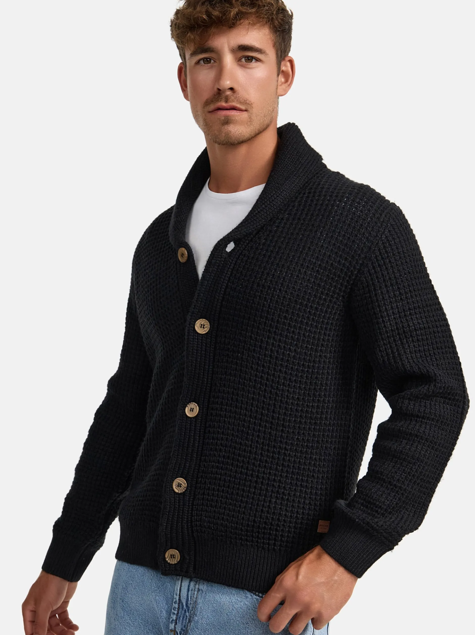 Indicode Herren Strickjacke - INBrandox in schwarz