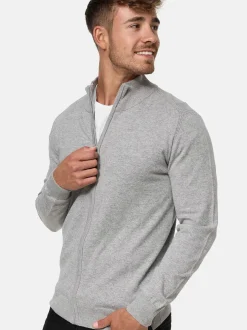 Indicode Herren Strickjacke - Lau in hellgrau
