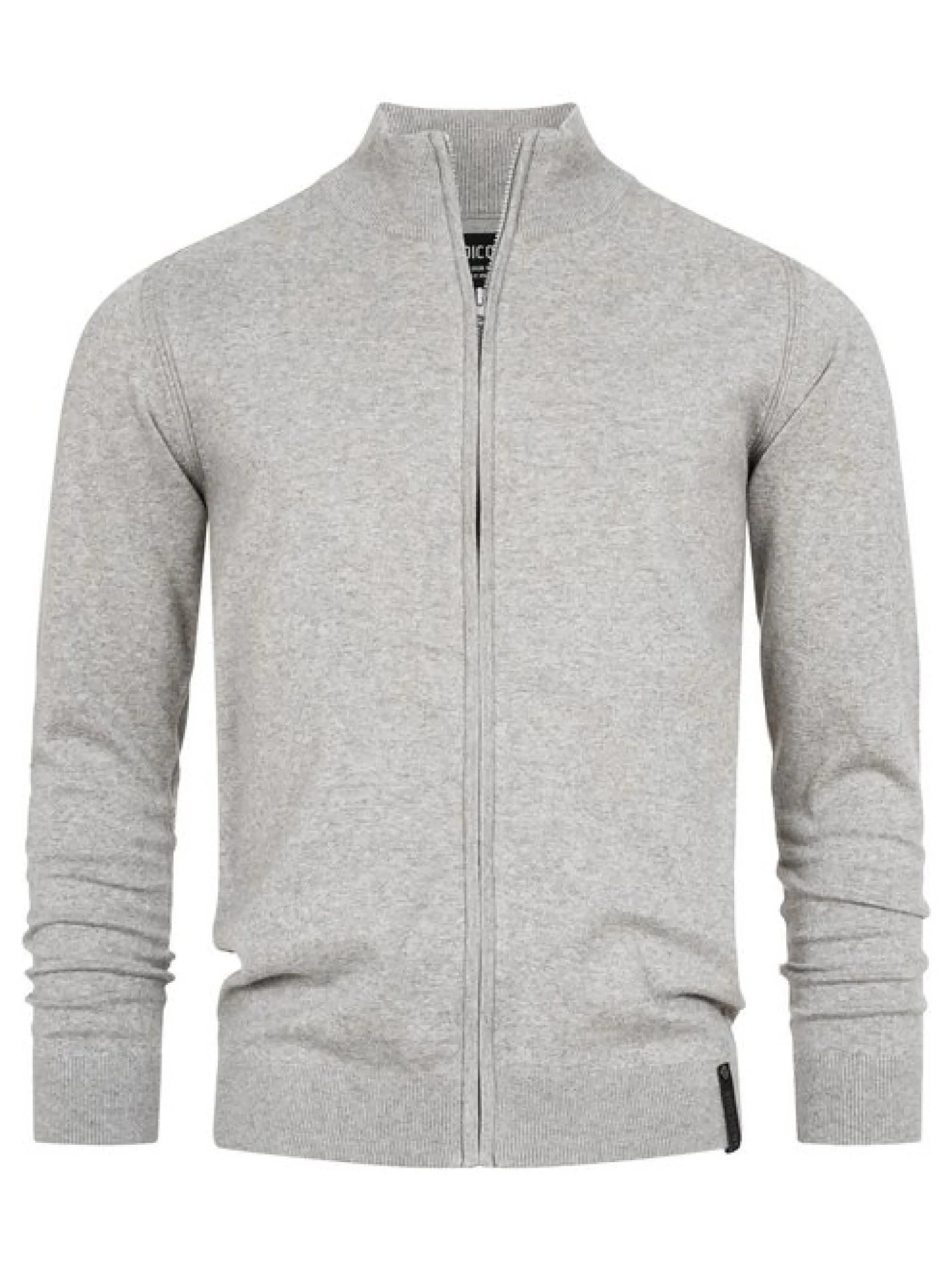Indicode Herren Strickjacke - Lau in hellgrau