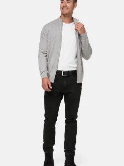 Indicode Herren Strickjacke - Lau in hellgrau