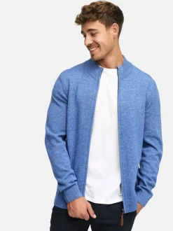 Indicode Herren Strickjacke - INMargous Cardigan in blau