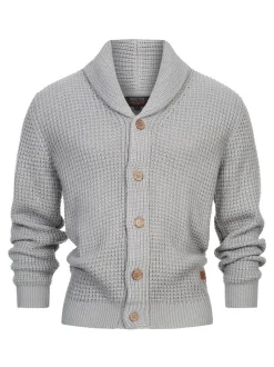 Indicode Herren Strickjacke - INBrandox in hellgrau grau