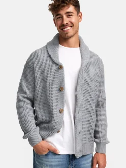 Indicode Herren Strickjacke - INBrandox in hellgrau grau