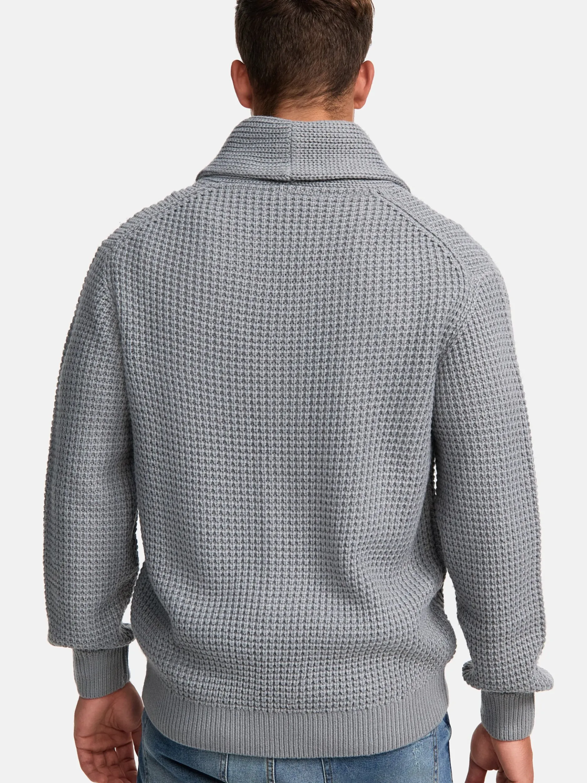 Indicode Herren Strickjacke - INBrandox in hellgrau grau