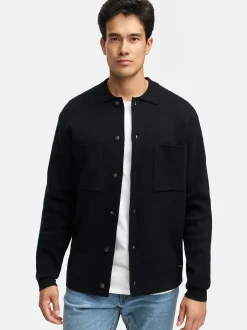 Indicode Herren Strickjacke - INBellino Cardigan in schwarz