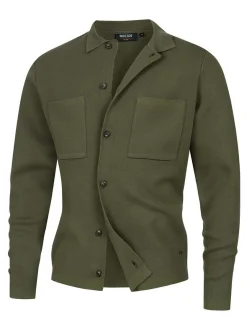 Indicode Herren Strickjacke - INBellino Cardigan in khaki