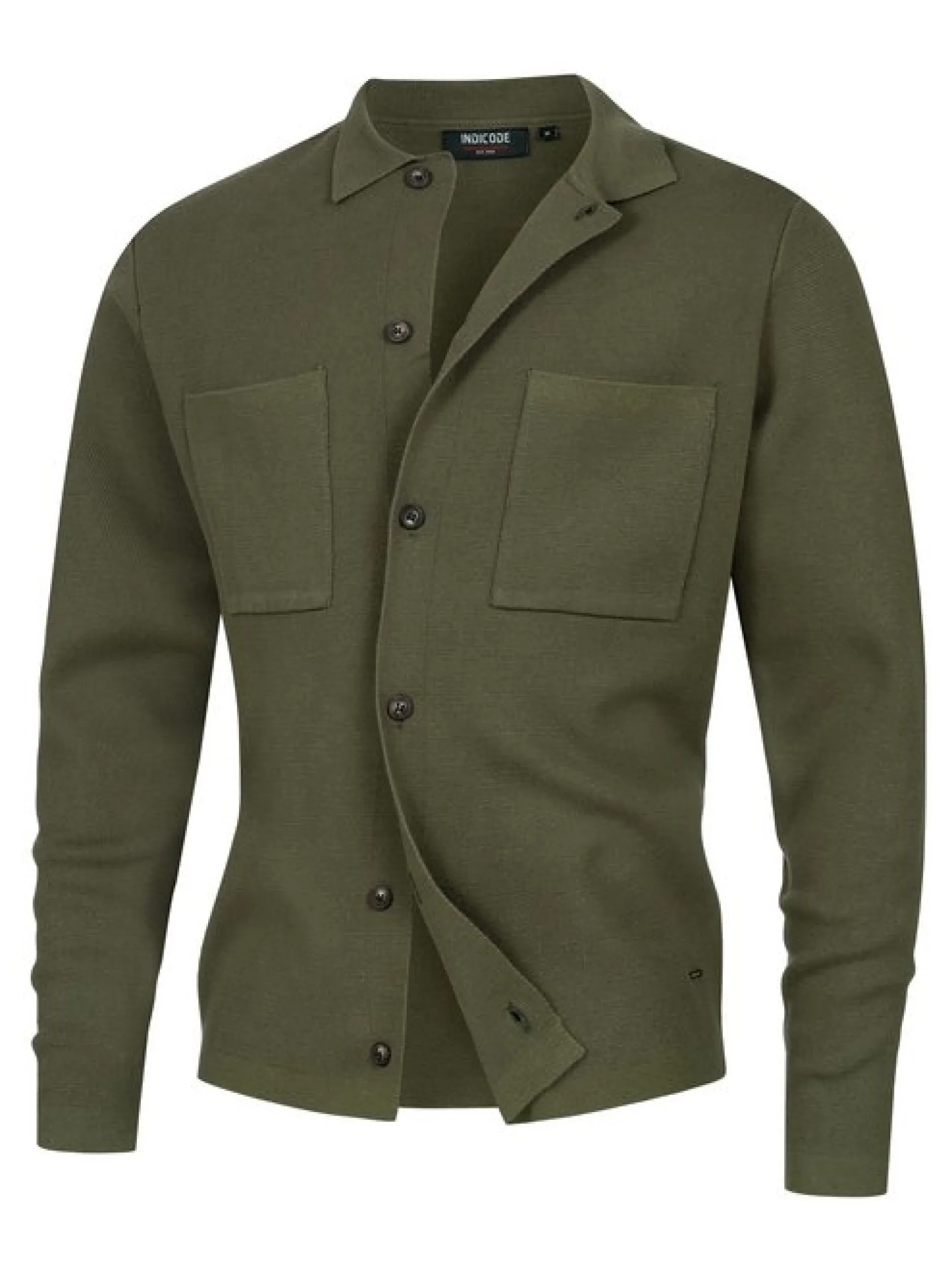 Indicode Herren Strickjacke - INBellino Cardigan in khaki