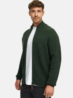 Indicode Herren Strickjacke - INPeace Cardigan in oliv grün