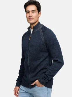 Indicode Herren Strickjacke - INMassum Cardigan in blau