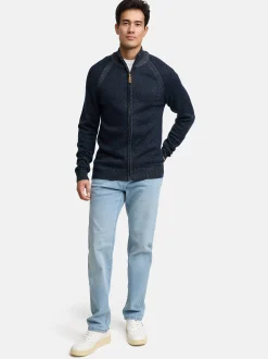 Indicode Herren Strickjacke - INMassum Cardigan in blau
